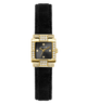 GUESS Ladies Black Gold Tone Analog Watch