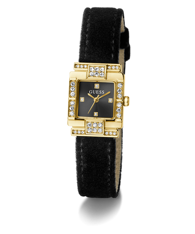 GUESS Ladies Black Gold Tone Analog Watch angle