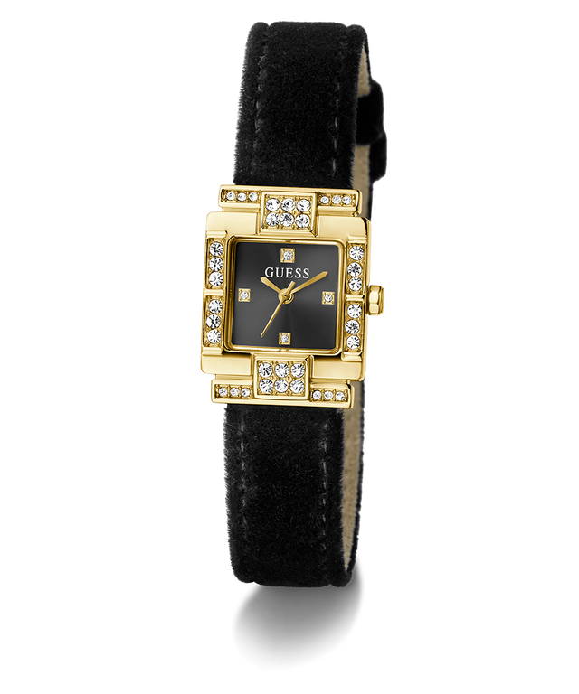 GUESS Ladies Black Gold Tone Analog Watch angle