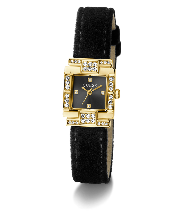 GUESS Ladies Black Gold Tone Analog Watch angle