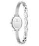 Silver watch with visible brand logo on a white background