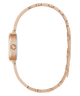 Rose gold GUESS Ladies Rose Gold Tone Analog Watch case on a white background