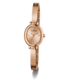 GUESS Ladies Rose Gold Tone Analog Watch with a visible brand logo on a white background