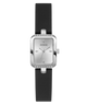Guess watch with black strap and silver case on a white background GW0926L1