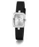 Guess watch with black strap and silver case on a white background GW0926L1