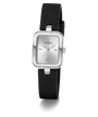 Guess watch with black strap and silver case on a white background GW0926L1