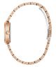 side of GUESS Ladies Rose Gold Tone Analog Watch band on a white background