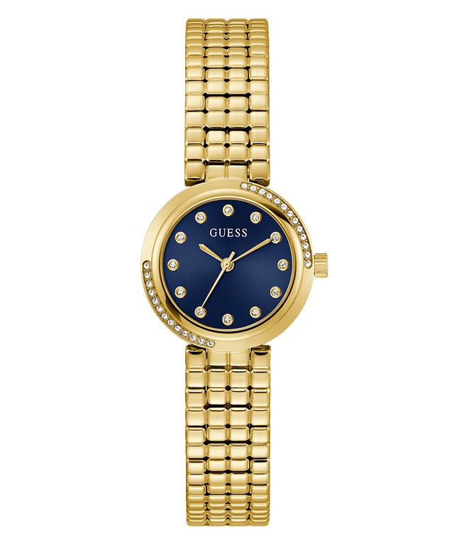 Gold watch with a blue face on a white background GW0930L4