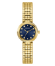 Gold watch with a blue face on a white background GW0930L4