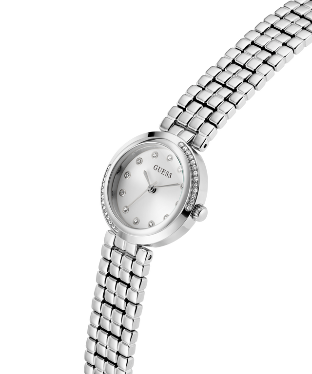 GUESS Ladies Silver Tone Analog Watch lifestyle