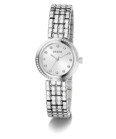 GUESS Ladies Silver Tone Analog Watch angle