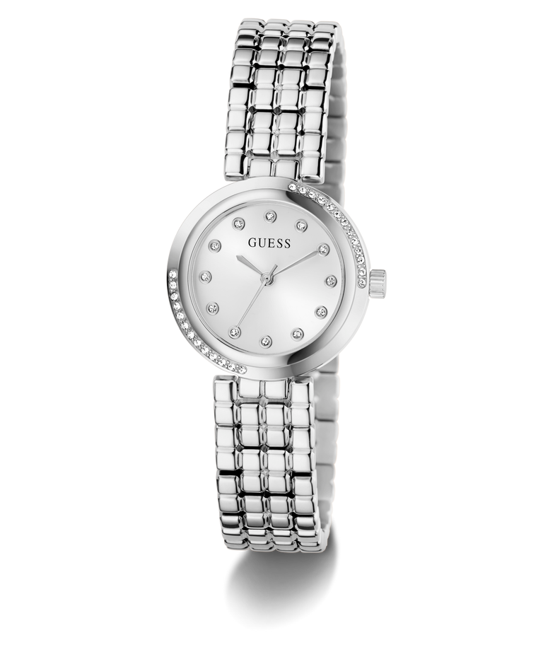 GUESS Ladies Silver Tone Analog Watch angle