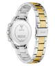 Two-tone silver and gold watch with Guess branding on a white background