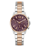Two-tone watch with a cherry face on a white background