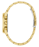 Gold watch with a white background