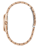 side view of GUESS Ladies Rose Gold Tone Date Watch