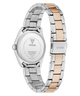 Two-tone silver and rose gold watch with Guess branding on a white background