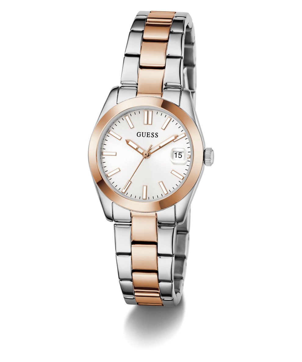 Two-tone GUESS Ladies 2-Tone Date Watch on a white background