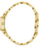 Gold watch strap on a white background