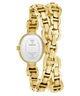 GUESS Ladies Gold Tone Analog Watch with visible brand logo on a white background