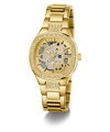 GUESS Ladies Gold Tone Analog Watchh with visible GUESS logo on a white background