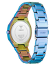 GUESS Ladies Iridescent Blue Analog Watch with Guess branding on a white background