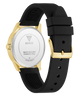 Black and gold watch with visible brand logo on a white background