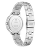 GUESS Ladies Silver Tone Analog Watch with a metal band on a white background