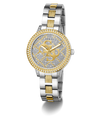 Two-toned watch with gold and silver design on a white background GUESS Ladies 2-Tone Analog Watch
