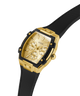 Gold and black watch with Guess branding on a white background GUESS Ladies Black Gold Tone Multi-function Watch GW0945L2 lifestyle