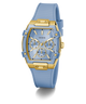 GUESS Ladies Blue Gold Tone Multi-function Watch
