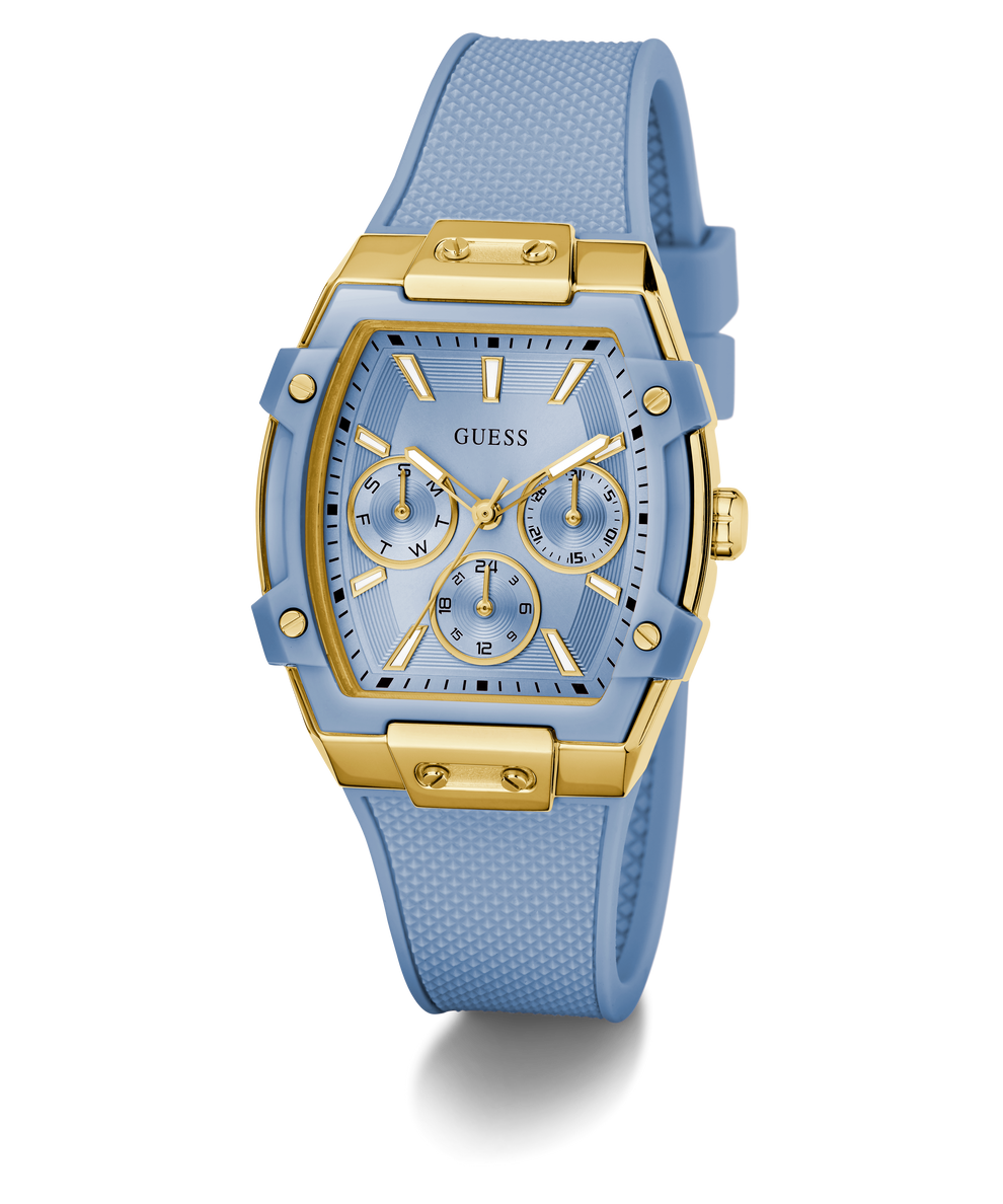 GUESS Ladies Blue Gold Tone Multi-function Watch