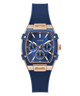 Blue watch with rose gold accents on a white background GW0945L4