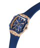 Blue watch with rose gold accents on a white background GW0945L4 lifestyle