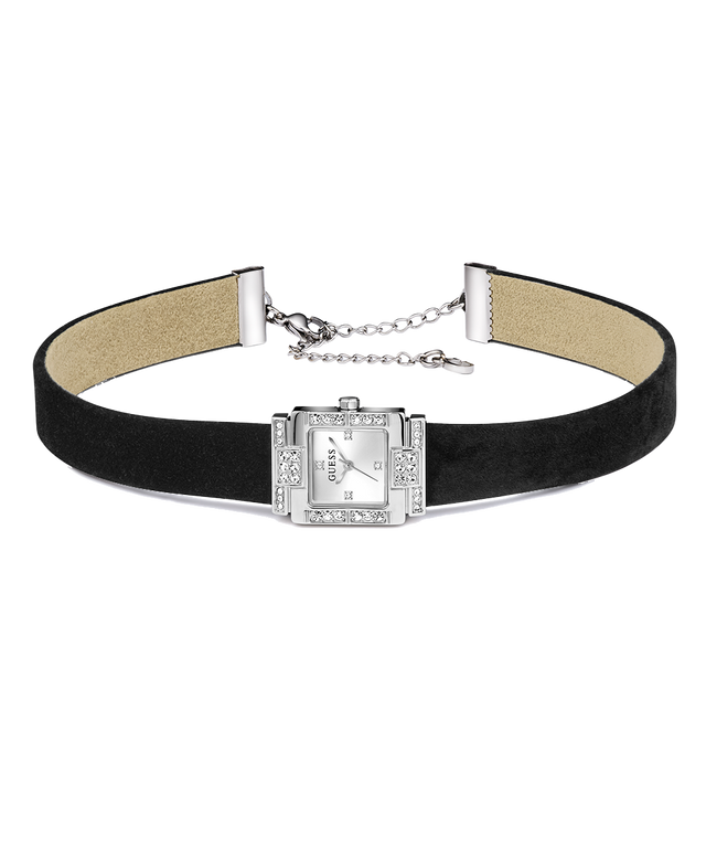 GUESS Ladies Black Silver Tone Analog Watch