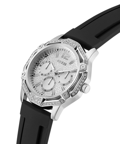 GUESS Mens Black Silver Tone Multi-function Watch lifestyle