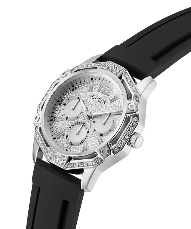 GUESS Mens Black Silver Tone Multi-function Watch lifestyle