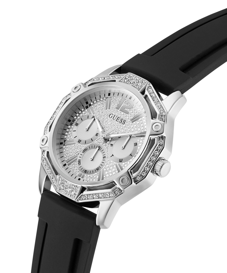 GUESS Mens Black Silver Tone Multi-function Watch lifestyle