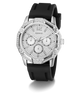 GUESS Mens Black Silver Tone Multi-function Watch angle