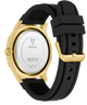 Guess GUESS Mens Black Gold Tone Multi-function Watch with black strap and gold case on a white background
