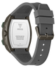 Gray watch caseback with visible brand logo on a white background