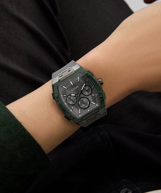 GUESS Mens Grey Gunmetal Multi-function Watch