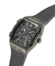 Guess watch with a dark green face and band on a white background lifestyle