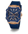 GUESS Mens Blue Rose Gold Tone Multi-function Watch GW0956G4 angle