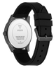 Black Guess GUESS Mens Black Analog Watch with a white dial on a white background