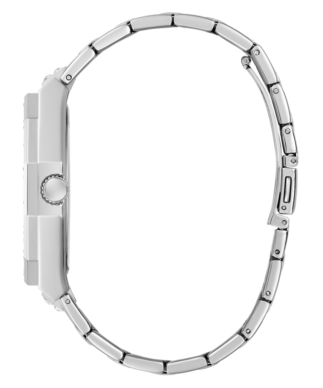 Side of GUESS Mens Silver Tone Multi-function Watch