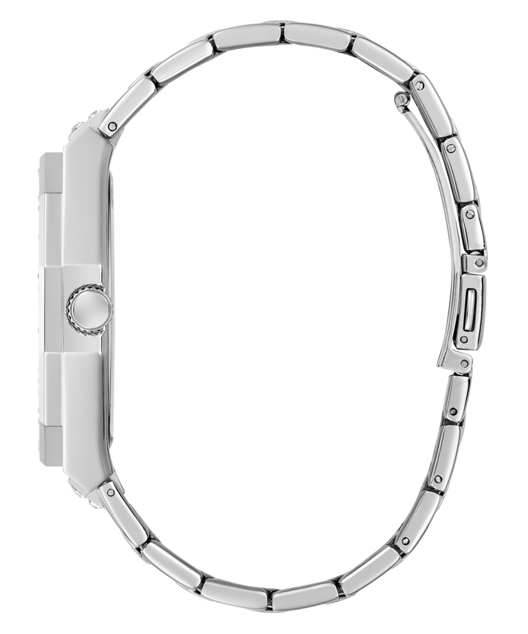 Side of GUESS Mens Silver Tone Multi-function Watch