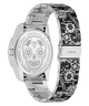 Caseback of Limited Edition Day Of The Dead Guess watch with skull design on face and floral patterned band