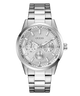 GUESS Mens Silver Tone Multi-function Watch with detailed face on a white background
