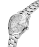 GUESS Mens Silver Tone Multi-function Watch with a detailed face on a white background lifestyle
